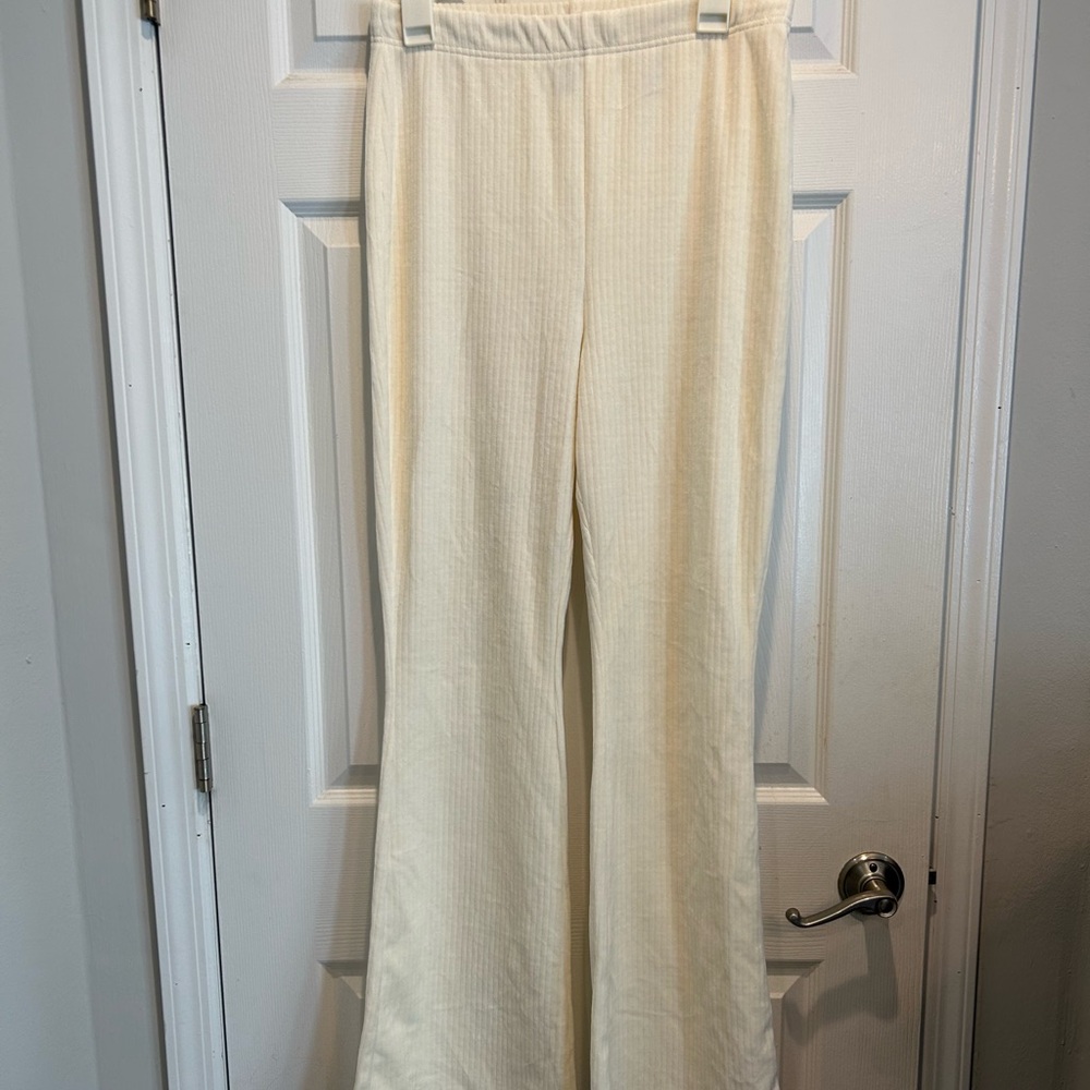 H&M Cream Wide-Leg Pants